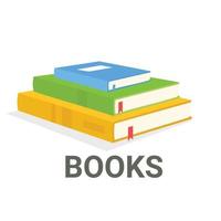 Set of book icons in style flat design vector