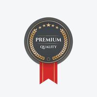 Premium quality badge with gold border vector