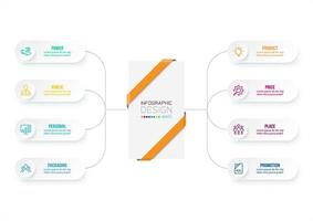 concepto de negocio de plantilla infográfica con diagrama. vector