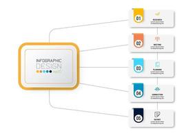 Infographic template business concept with diagram. vector