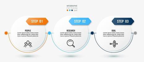 Infographic template business concept with step. vector