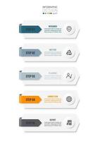 Infographic template business concept with workflow. vector
