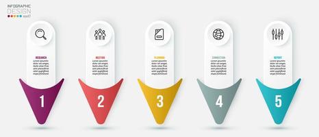 concepto de negocio de plantilla infográfica con paso. vector