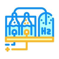 hydrogen production process color icon vector illustration