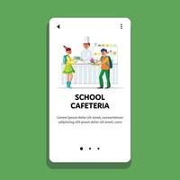School Cafeteria Visit Pupils Boy And Girl Vector