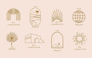 Collection of line design with sun,window,building.Editable vector illustration for social media,icon