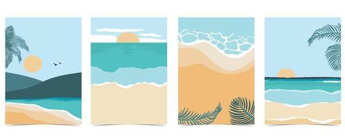 Beach summer party invitation with sun,sea and sky in the daytime vector