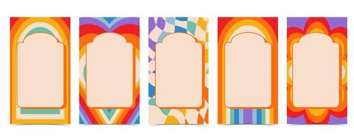 Retro 70s and 80s teenager background design in pop and groovy style vector