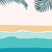 Summer background with coconut tree, palm, on the beach vector