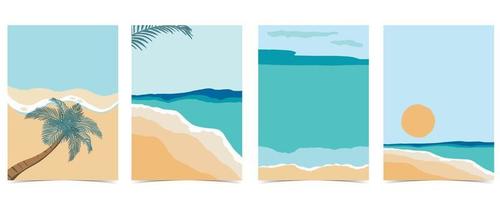 Beach summer party invitation with sun,sea and sky in the daytime vector