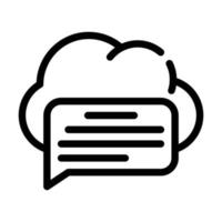 messaging cloud storage line icon vector illustration