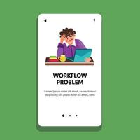 Workflow Problem Stressed Employee Man Vector Illustration