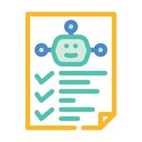 robot task list color icon vector illustration