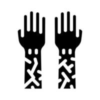 hand skin cracks glyph icon vector illustration