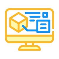 digital model on computer screen color icon vector illustration