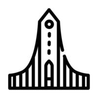 hallgrimskirkja religión edificio línea icono vector ilustración