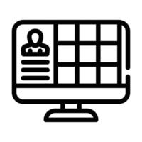 conference with large number of participants line icon vector illustration