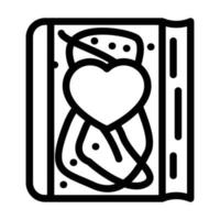 diario esponjoso con ilustración de vector de icono de línea de corazón