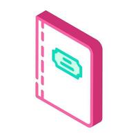 notebook for notes isometric icon vector illustration