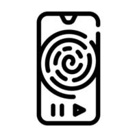 relaxation phone app line icon vector illustration