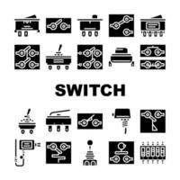 Switch Electricity Accessory Icons Set Vector