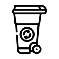 ilustración de vector de icono de línea de compost de tanque de residuos