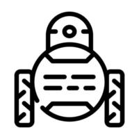 niño robot línea icono vector ilustración