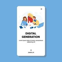 Digital Generation Modern Electronic Gadgets Vector Illustration