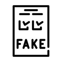 elegir falso en la ilustración de vector de icono de línea de boleta