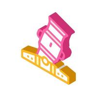 mortar weapon isometric icon vector illustration color