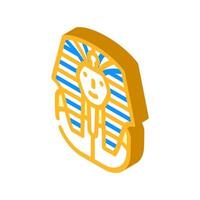 faraón egipto rey icono isométrico ilustración vectorial vector