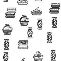 Dessert Delicious Food Vector Seamless Pattern