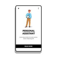 Personal Assistant, Businessman Secretary Vector Illustration flat