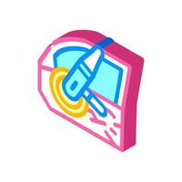 door car polishing isometric icon vector illustration