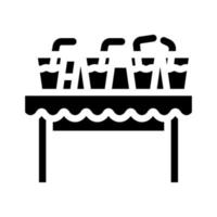 drinks on table glyph icon vector illustration