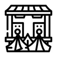 tent camp near stage line icon vector illustration