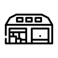 Ilustración de vector de icono de línea mayorista de almacén