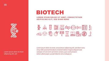 vector de encabezado de aterrizaje de tecnología biotecnológica