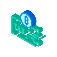 cryptocurrency tax isometric icon vector illustration