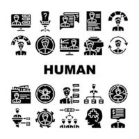 Human Resources Hr Department Icons Set Vector