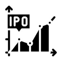 ilustración de vector de icono de glifo infográfico de oferta pública inicial de ipo