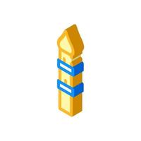 minaret tower isometric icon vector illustration color