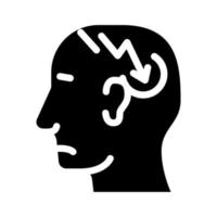 neurosis relámpago o dolor de cabeza glifo icono vector ilustración