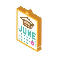 date graduation calendar isometric icon vector illustration