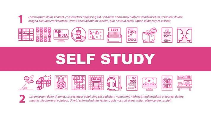 Self Study Lessons Landing Header Vector