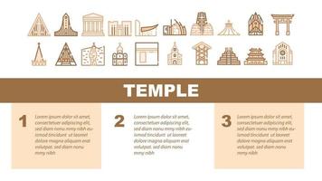 Temple Construction Landing Header Vector