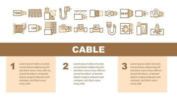 Cable Wire Electrical System Landing Header Vector