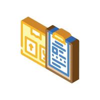 documents of import and export isometric icon vector illustration