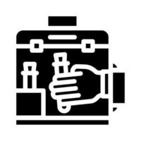 vacuum chamber for work with vaccine glyph icon vector illustration