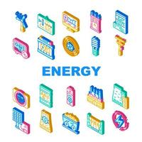 Energy Manufacturing Collection Icons Set Vector